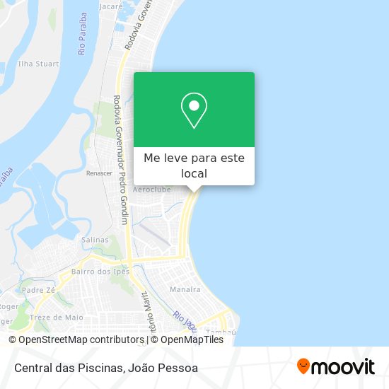 Central das Piscinas mapa