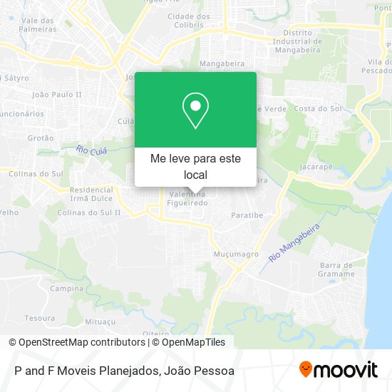 P and F Moveis Planejados mapa
