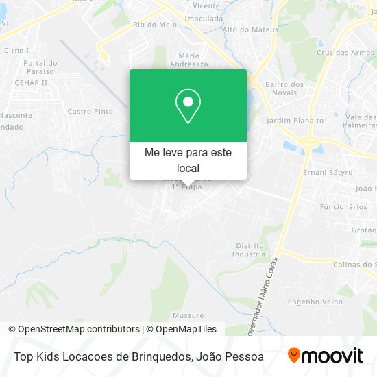 Top Kids Locacoes de Brinquedos mapa