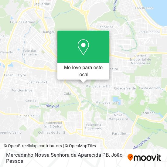 Mercadinho Nossa Senhora da Aparecida PB mapa