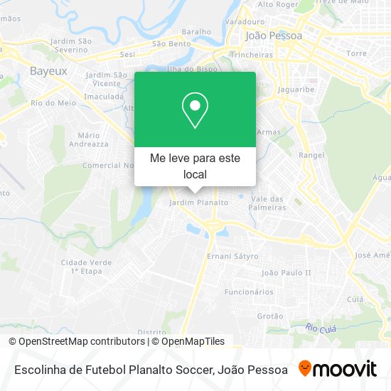 Escolinha de Futebol Planalto Soccer mapa