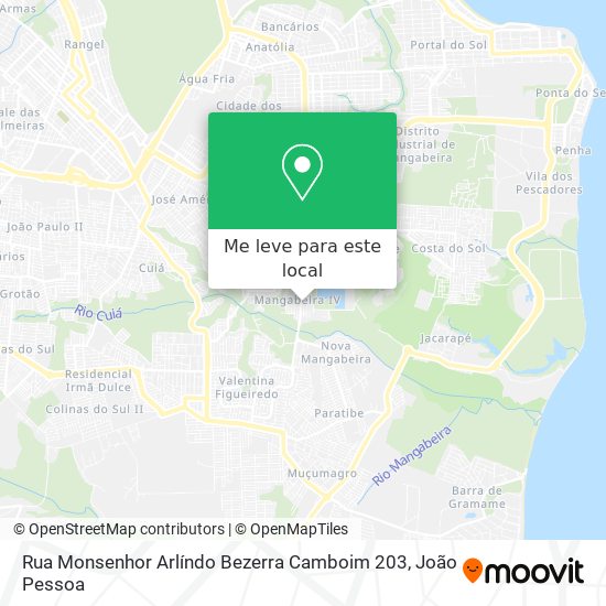 Rua Monsenhor Arlíndo Bezerra Camboim 203 mapa