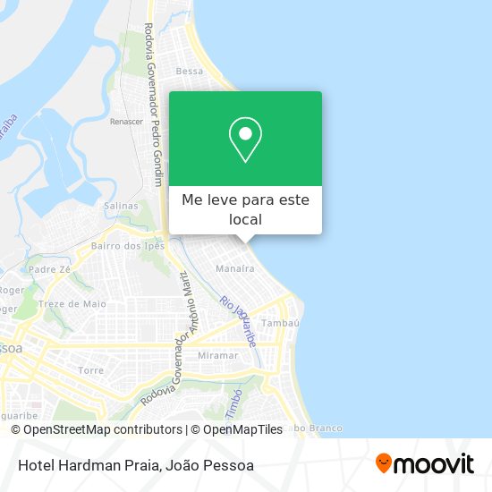 Hotel Hardman Praia mapa