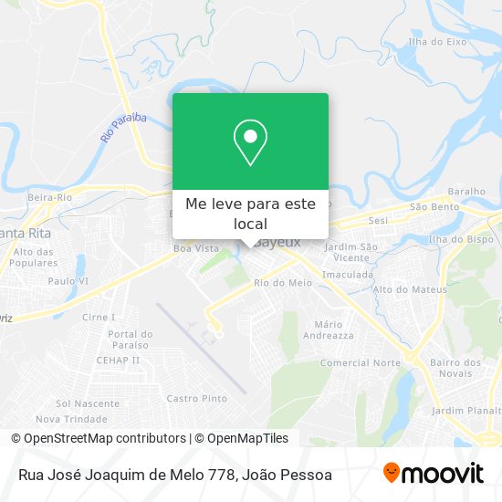 Rua José Joaquim de Melo 778 mapa