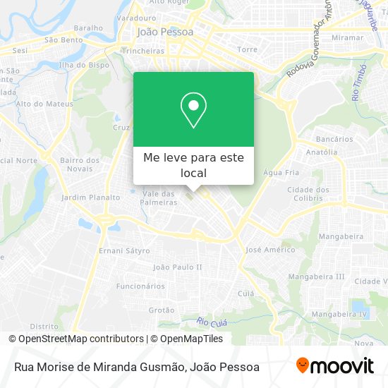 Rua Morise de Miranda Gusmão mapa