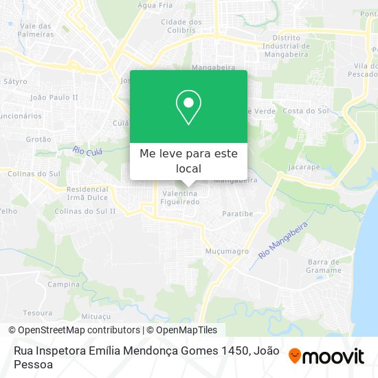 Rua Inspetora Emília Mendonça Gomes 1450 mapa