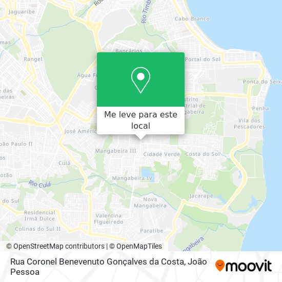 Rua Coronel Benevenuto Gonçalves da Costa mapa