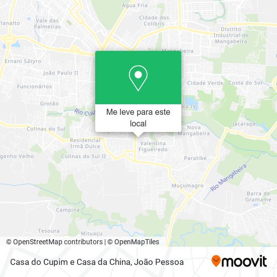 Casa do Cupim e Casa da China mapa