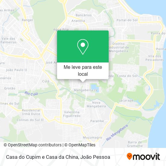 Casa do Cupim e Casa da China mapa