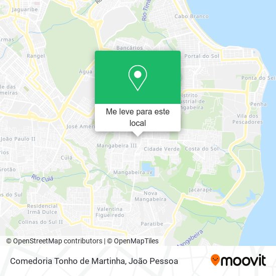 Comedoria Tonho de Martinha mapa
