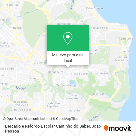 Bercario e Reforco Escolar Cantinho do Saber mapa