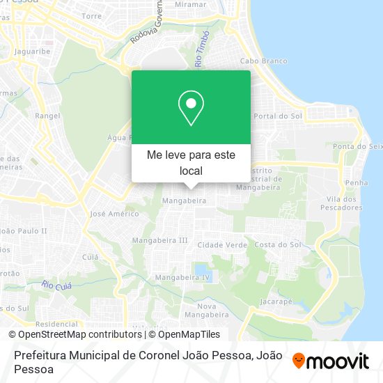 Prefeitura Municipal de Coronel João Pessoa mapa