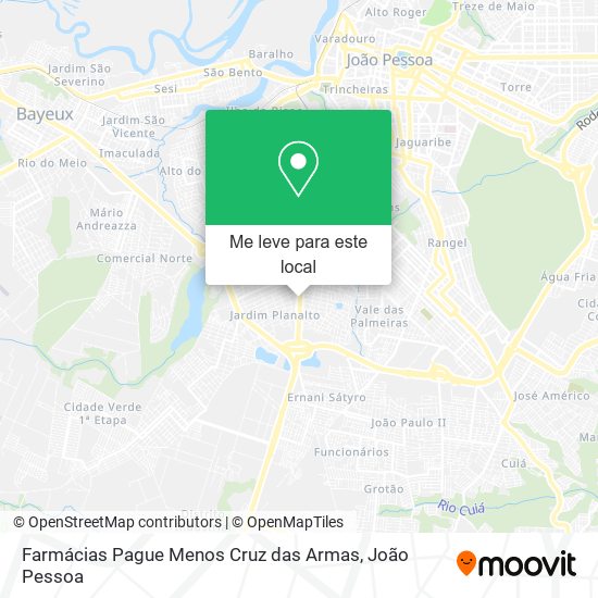 Farmácias Pague Menos Cruz das Armas mapa