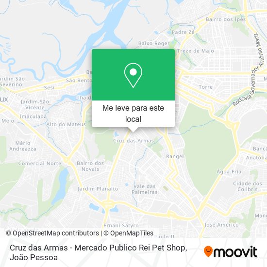 Cruz das Armas - Mercado Publico Rei Pet Shop mapa