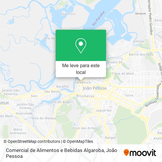 Comercial de Alimentos e Bebidas Algaroba mapa