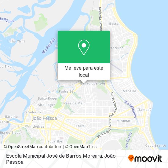 Escola Municipal José de Barros Moreiira mapa