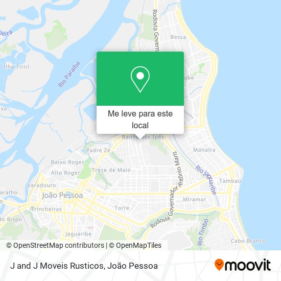 J and J Moveis Rusticos mapa