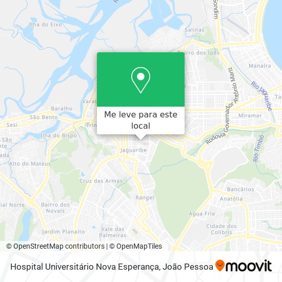 Hospital Universitário Nova Esperança mapa