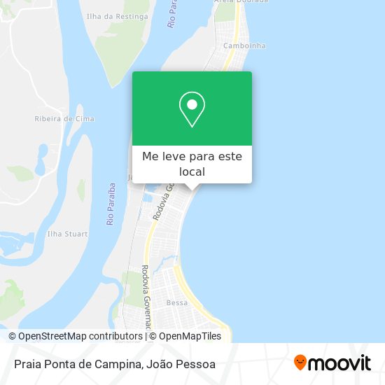 Praia Ponta de Campina mapa