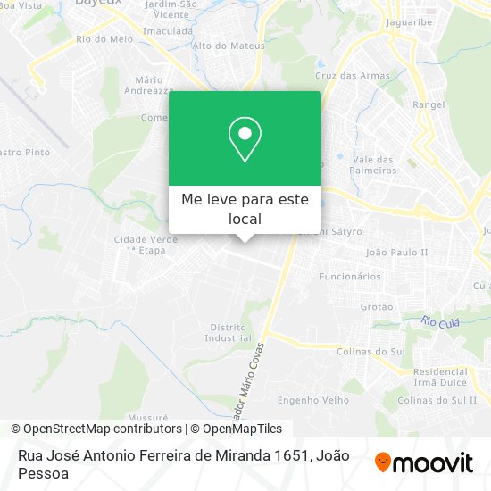 Rua José Antonio Ferreira de Miranda 1651 mapa