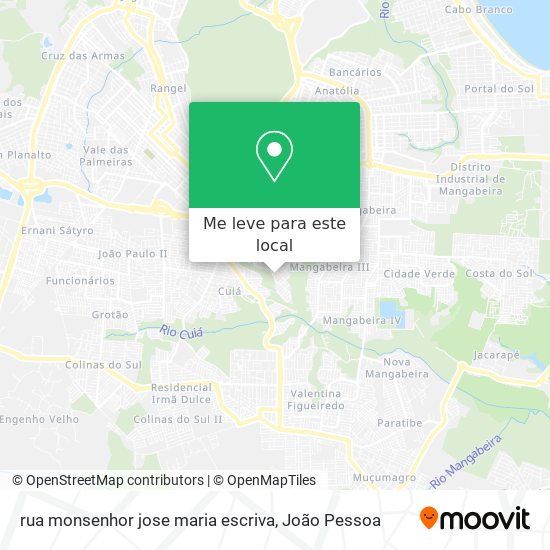 rua monsenhor jose maria escriva mapa