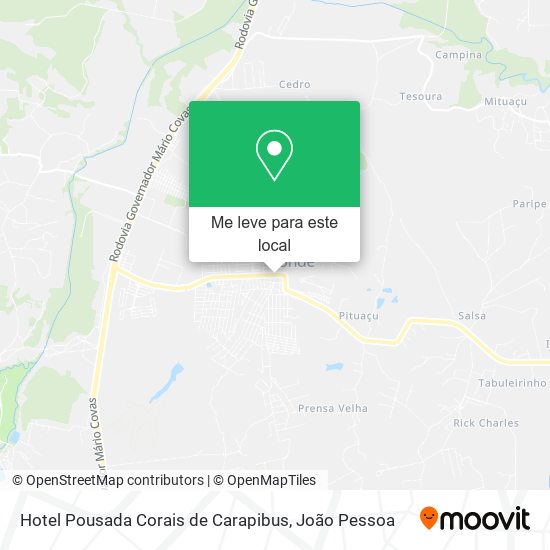 Hotel Pousada Corais de Carapibus mapa