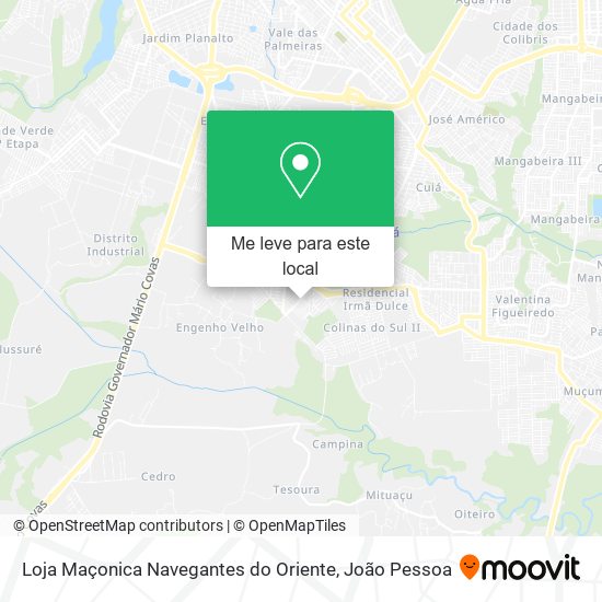 Loja Maçonica Navegantes do Oriente mapa
