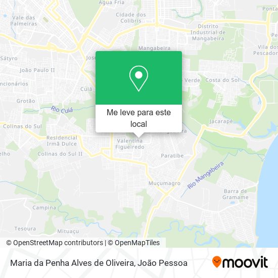 Maria da Penha Alves de Oliveira mapa