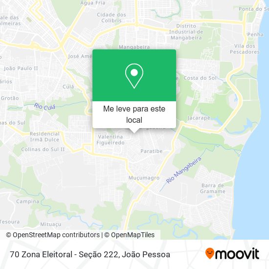 70 Zona Eleitoral - Seção 222 mapa