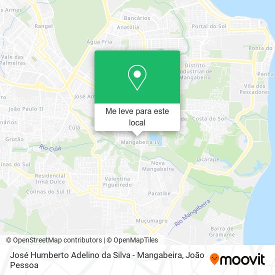 José Humberto Adelino da Silva - Mangabeira mapa