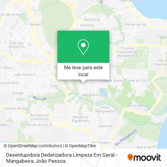 Desentupidora Dedetizadora Limpeza Em Geral - Mangabeira mapa