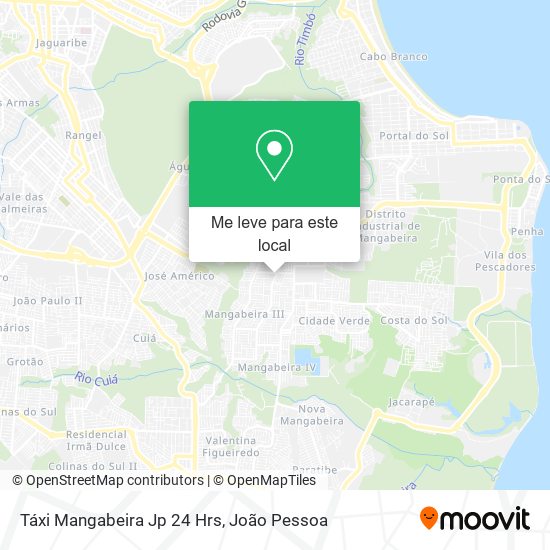 Táxi Mangabeira Jp 24 Hrs mapa