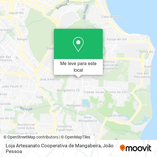 Loja Artesanato Cooperativa de Mangabeira mapa