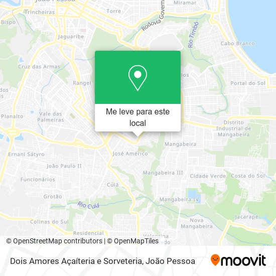 Dois Amores Açaíteria e Sorveteria mapa