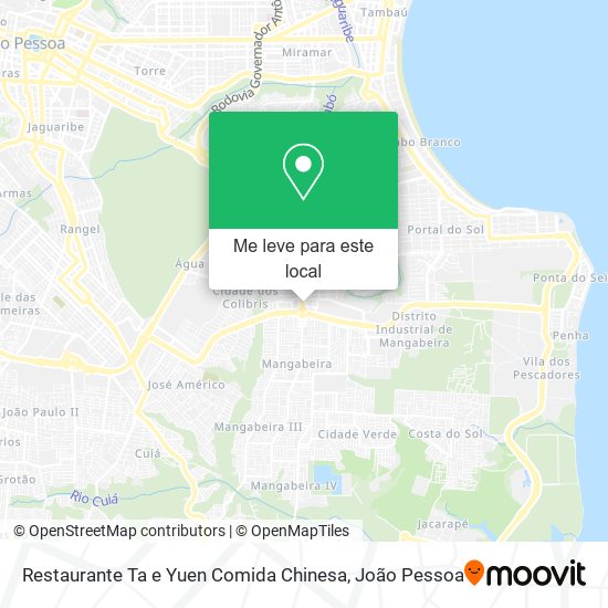 Restaurante Ta e Yuen Comida Chinesa mapa
