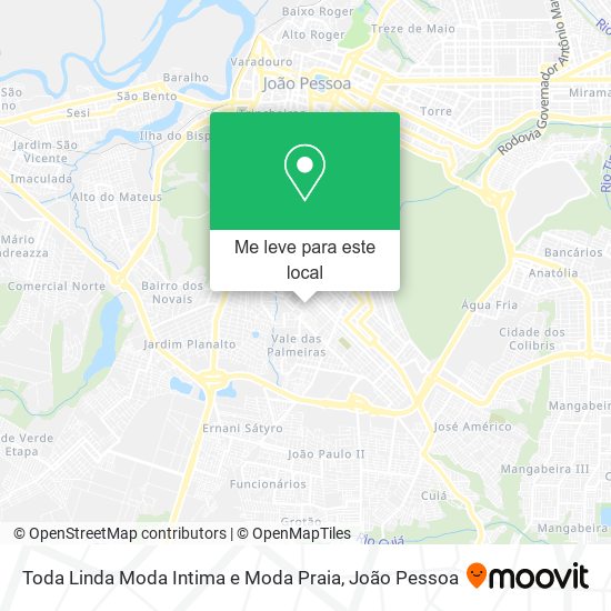 Toda Linda Moda Intima e Moda Praia mapa