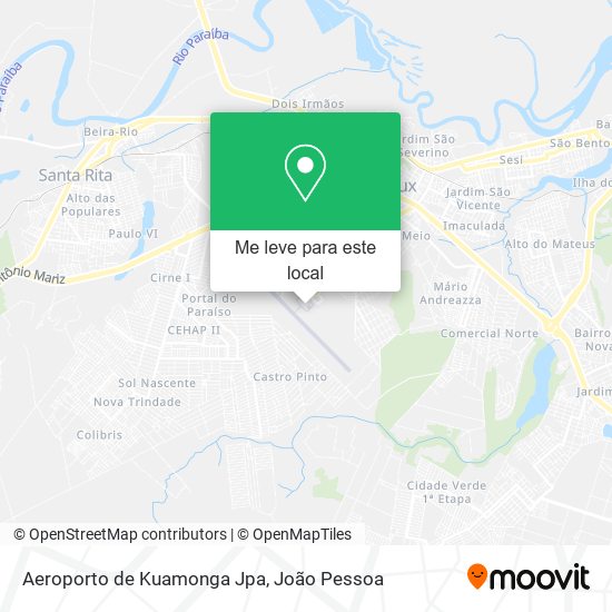 Aeroporto de Kuamonga Jpa mapa