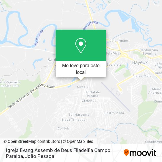 Igreja Evang Assemb de Deus Filadelfia Campo Paraiba mapa
