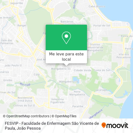 FESVIP - Faculdade de Enfermagem São Vicente de Paula mapa