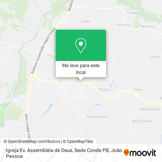 Igreja Ev. Assembléia de Deus, Sede Conde PB mapa