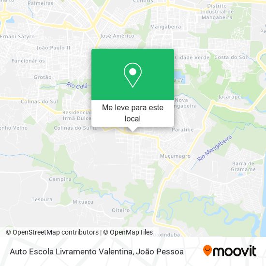 Auto Escola Livramento Valentina mapa