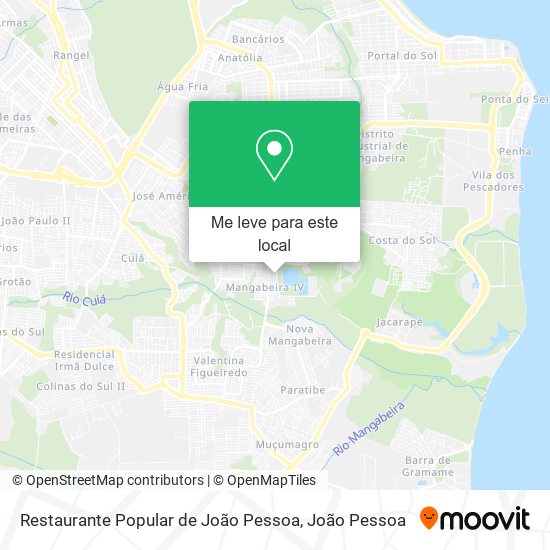 Restaurante Popular de João Pessoa mapa