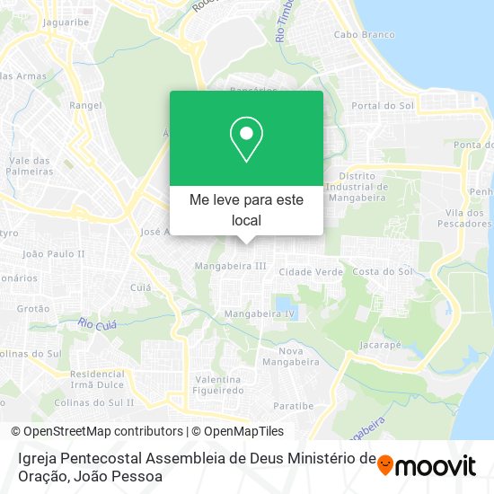 Igreja Pentecostal Assembleia de Deus Ministério de Oração mapa