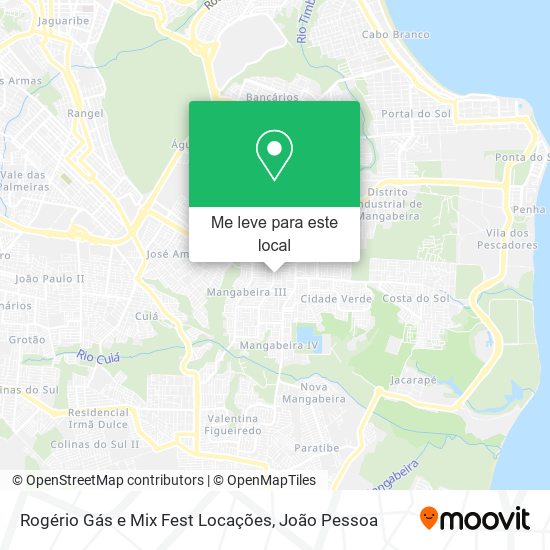 Rogério Gás e Mix Fest Locações mapa