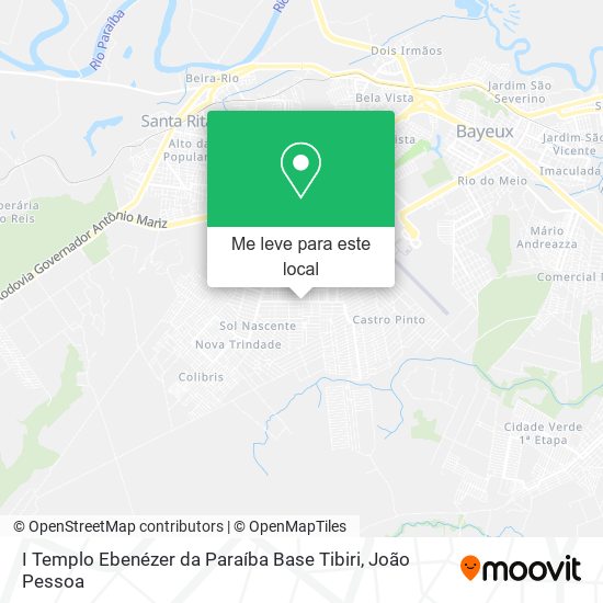 I Templo Ebenézer da Paraíba Base Tibiri mapa