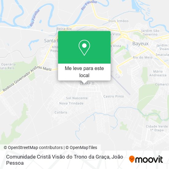 Comunidade Cristã Visão do Trono da Graça mapa