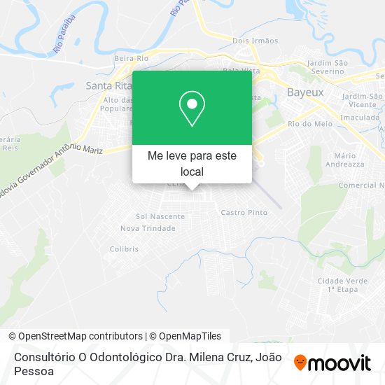 Consultório O Odontológico Dra. Milena Cruz mapa