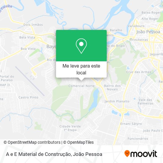 A e E Material de Construção mapa