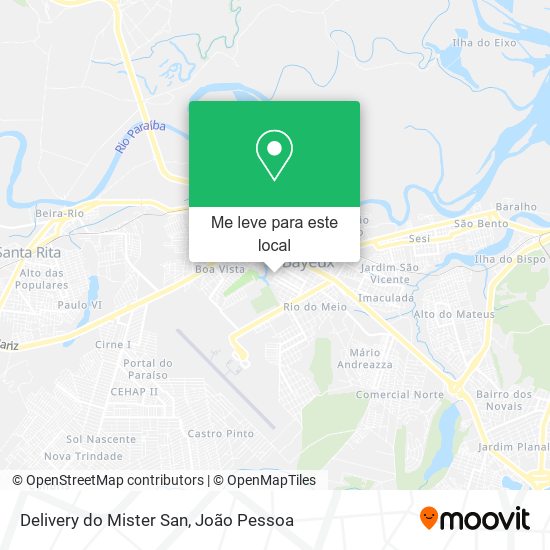 Delivery do Mister San mapa