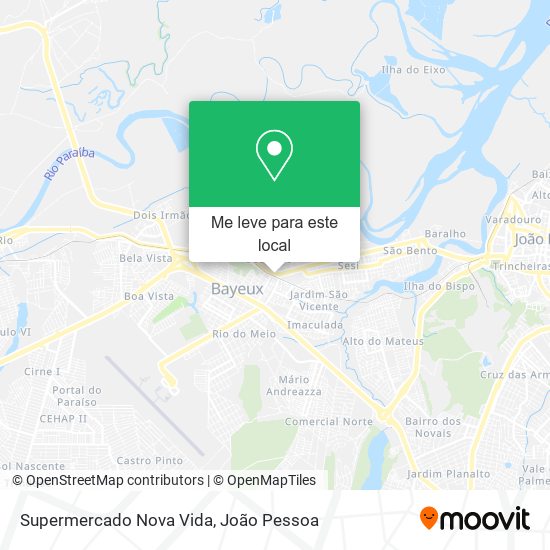 Supermercado Nova Vida mapa